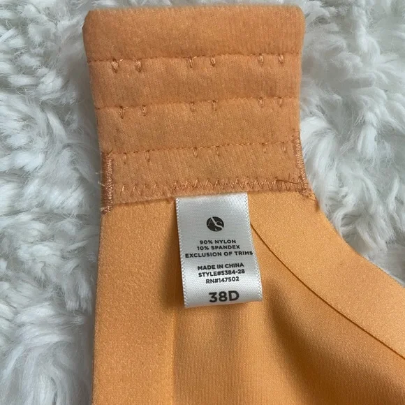 Ashley Stewart Lace Side Smoothing Wireless Bra Papaya 38D - Picture 15 of 16